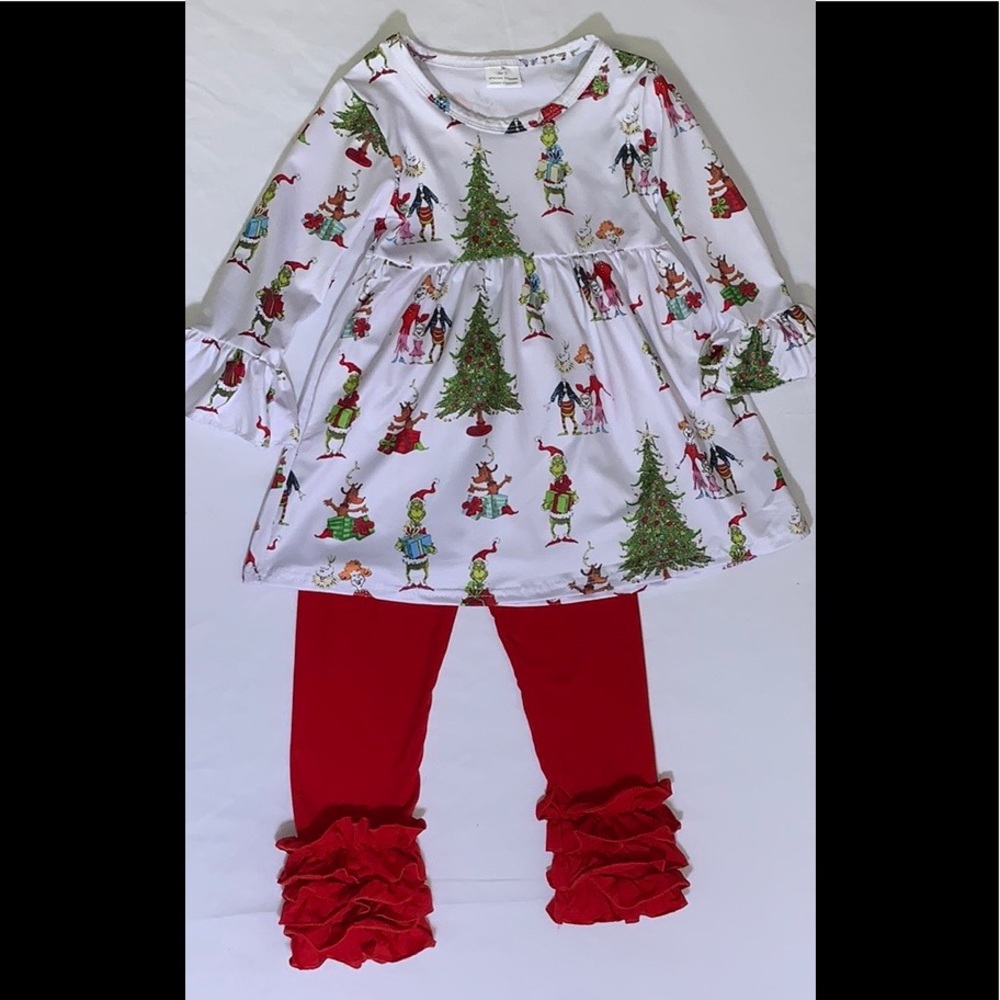 NEW Grinch Whoville Christmas Dress & Pants 4T - Picture 1 of 8